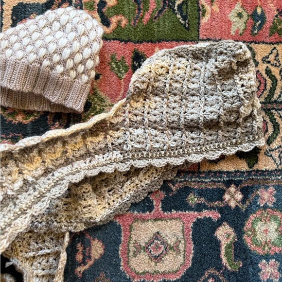 Handmade Crochet Bonnet hood + banana republic beanie hat - Picture 4 of 10